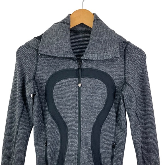 LULULEMON Size 2 Gray and Black Zip-Up Hoodie Womens Jacket - Picture 4 of 10